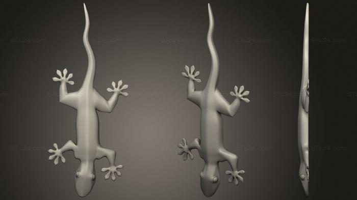Статуэтки животных (Геккон, STKJ_2215) 3D модель для ЧПУ станка